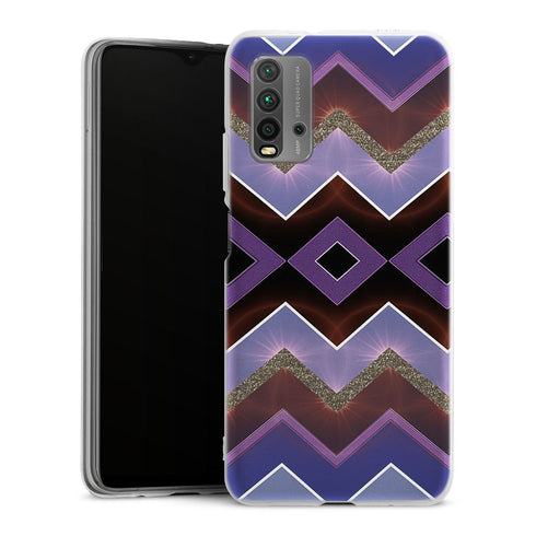 Coque pour Xiaomi Redmi 9T Chevrons Azteque Violet