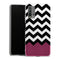 Coque pour Xiaomi Redmi 9T Chevrons Colorés Rose et Noir