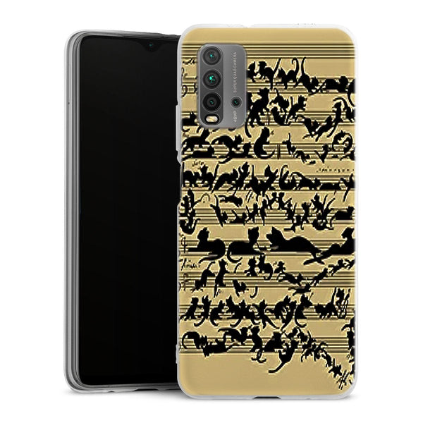 Coque Xiaomi Redmi 9T Clef musicale pour chat