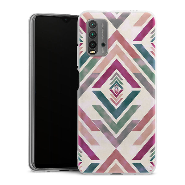 Coque pour Xiaomi Redmi 9T Fancy Diams azteque Rose