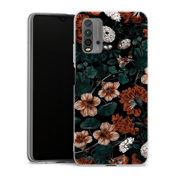 Coque Xiaomi Redmi 9T Foret de nuit XVII | Housse silicone, antichocs, protection optimale - Motif floral