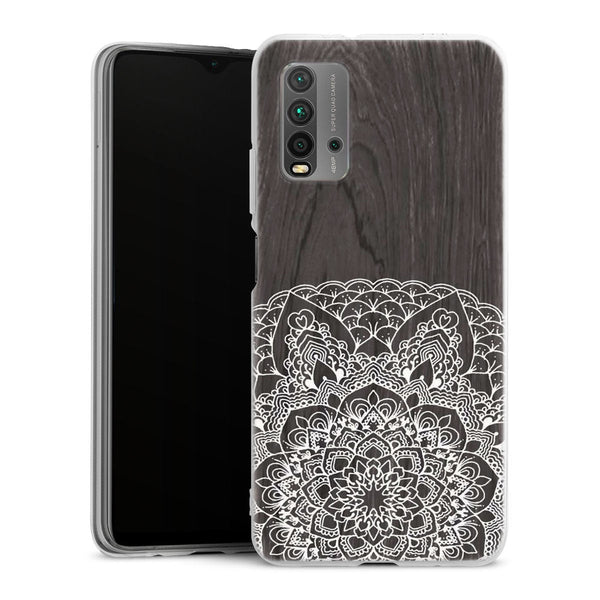 Coque pour Xiaomi Redmi 9T Floral Lacet Bois