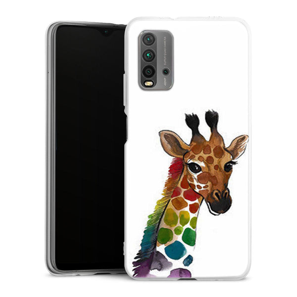 Coque Xiaomi Redmi 9T Girafe Mulicouleurs