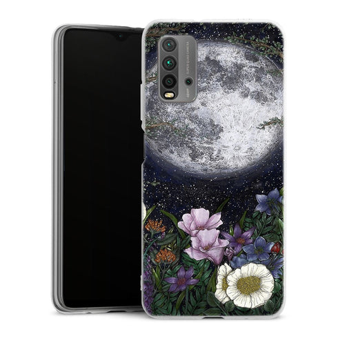 Coque Xiaomi Redmi 9T Minuit dans le jardin | Housse silicone, antichocs, protection optimale - Motif floral