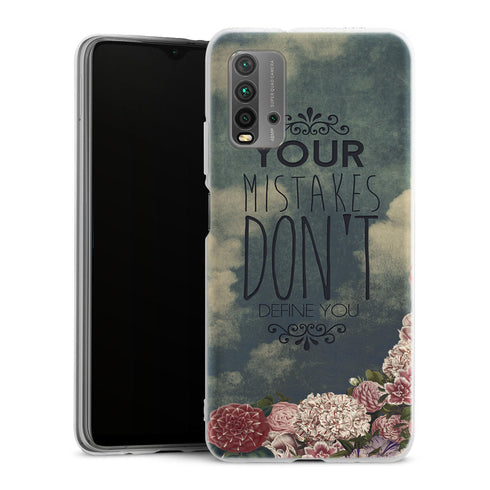 Coque Xiaomi Redmi 9T Mistakes | Housse silicone, antichocs, protection optimale - Motif floral