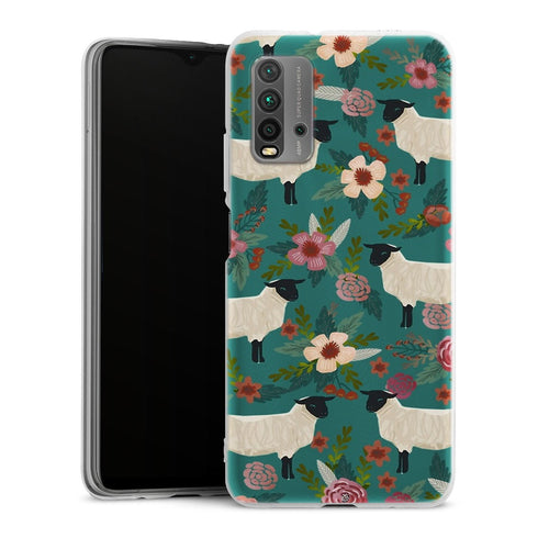Coque Xiaomi Redmi 9T Motif Floral de sanctuaire de ferme de moutons | Housse silicone, antichocs, protection optimale - Motif floral