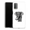Coque Xiaomi Redmi 9T Noir dessin Blanc Elephant