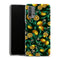 Coque Xiaomi Redmi 9T Orange sur Fond Noir | Housse silicone, antichocs, protection optimale - Motif floral