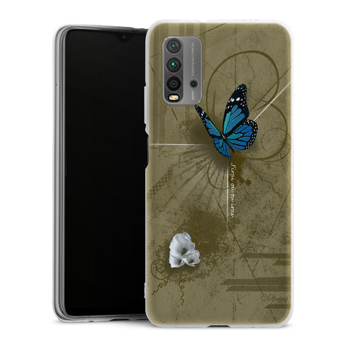 Coque Xiaomi Redmi 9T Papillon Bleu