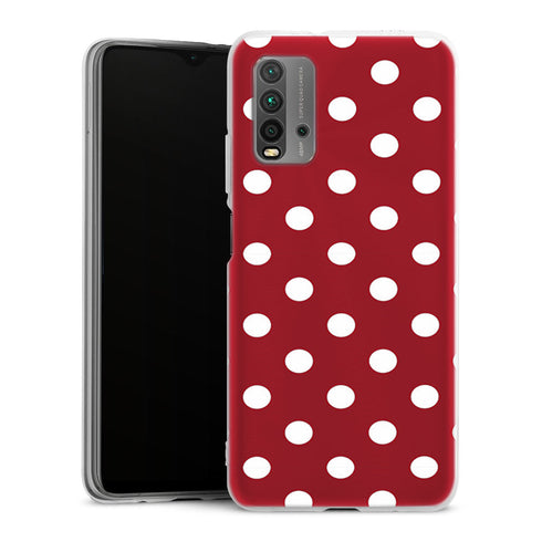 Coque pour Xiaomi Redmi 9T Rouge à Pois