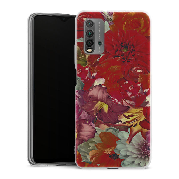 Coque Xiaomi Redmi 9T Rosses | Housse silicone, antichocs, protection optimale - Motif floral