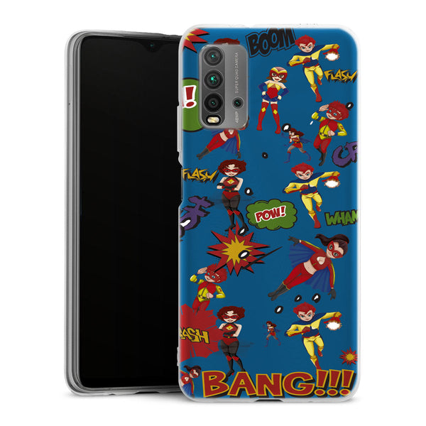 coque Xiaomi Redmi 9T Super Heros Bleu