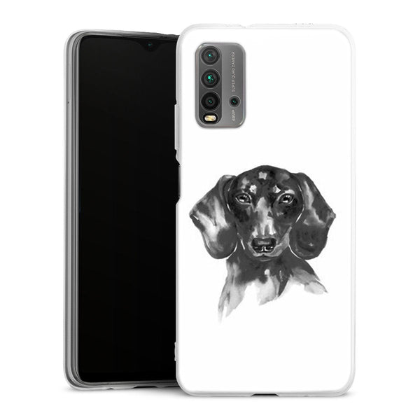 Coque Xiaomi Redmi 9T Teckel Black and White