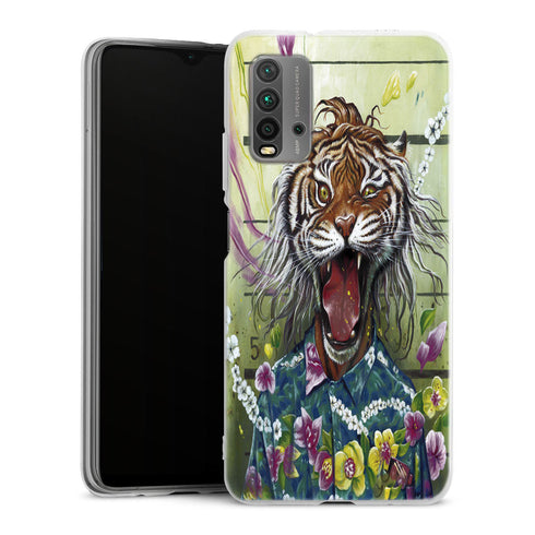 Coque Xiaomi Redmi 9T Tiger Flowers