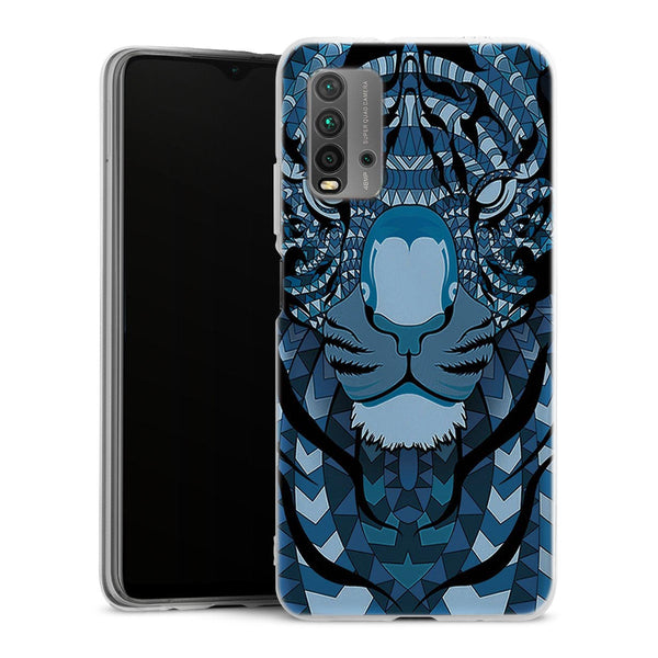Coque Xiaomi Redmi 9T Tigre Bleu Aztec
