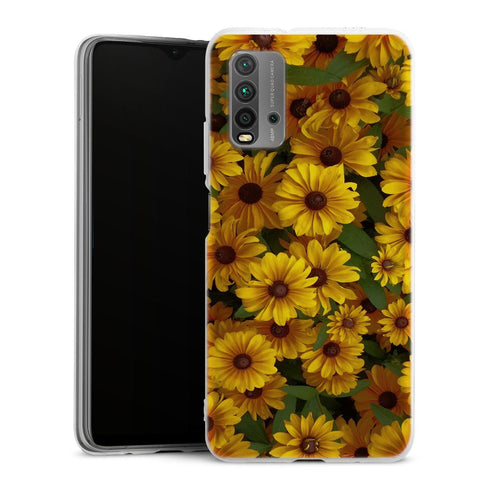 Coque Xiaomi Redmi 9T Tournesol Party | Housse silicone, antichocs, protection optimale - Motif floral