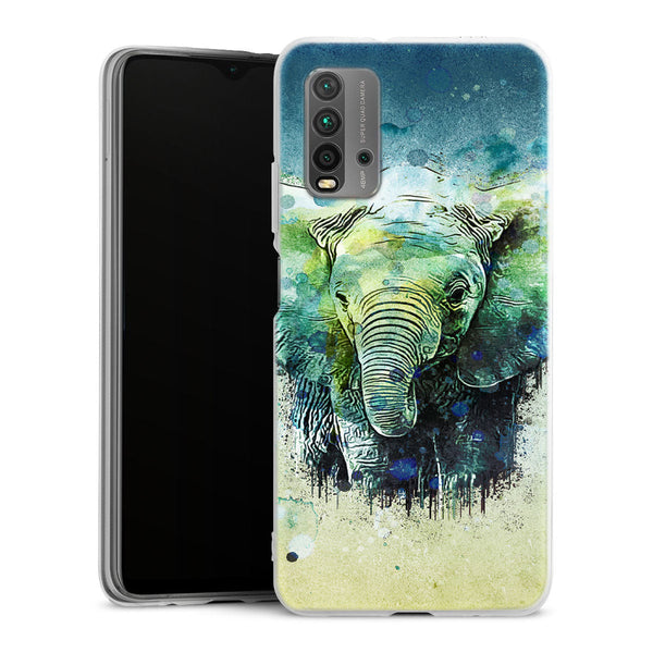 Coque Xiaomi Redmi 9T Water Color Elephant
