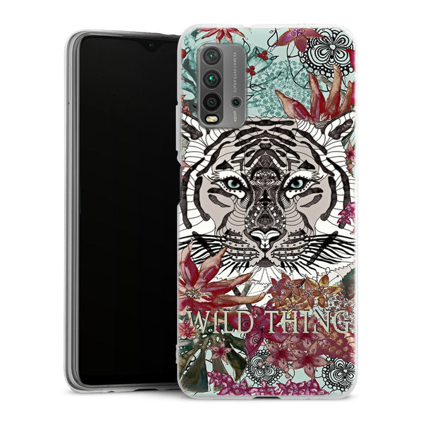 Coque Xiaomi Redmi 9T Wild Thing | Housse Antichoc Silicone Souple, Ultra Fine, Protection intégrale, Motif Floral