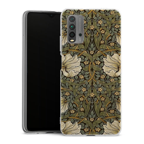 Coque Xiaomi Redmi 9T William Morris Pimpernel | Housse Antichoc Silicone Souple, Ultra Fine, Protection intégrale, Motif Floral