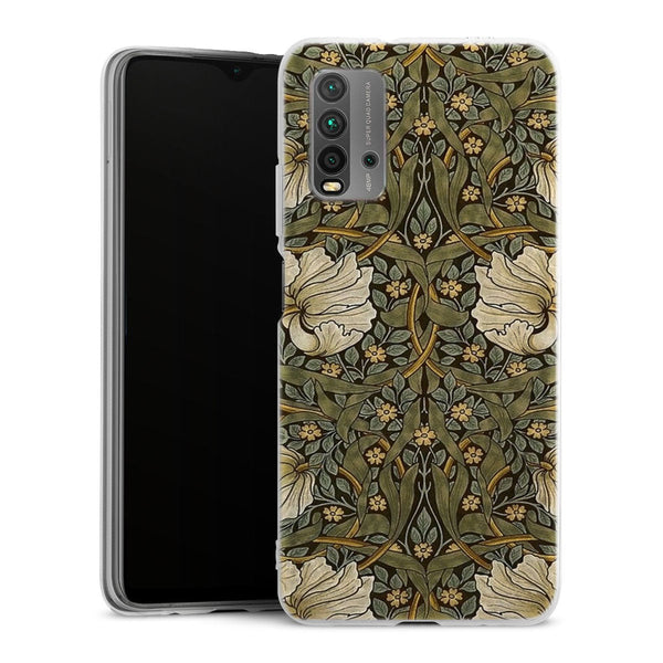 Coque Xiaomi Redmi 9T William Morris Pimpernel | Housse Antichoc Silicone Souple, Ultra Fine, Protection intégrale, Motif Floral