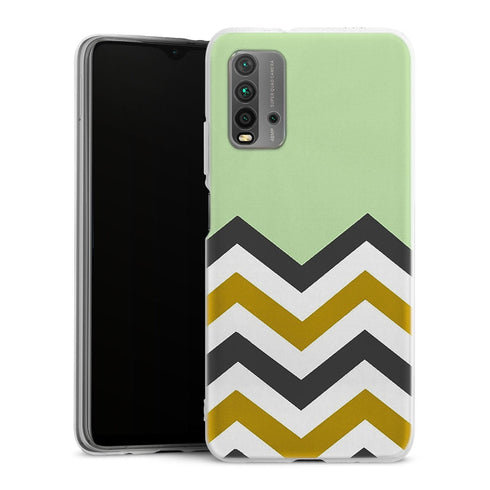 Coque Xiaomi Redmi 9T originale Zig Zag Menthe