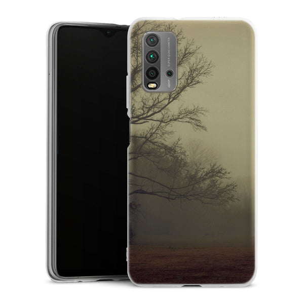 Coque Xiaomi Redmi 9T A Gathering of Fog | Housse silicone, antichocs, protection optimale - Motif floral