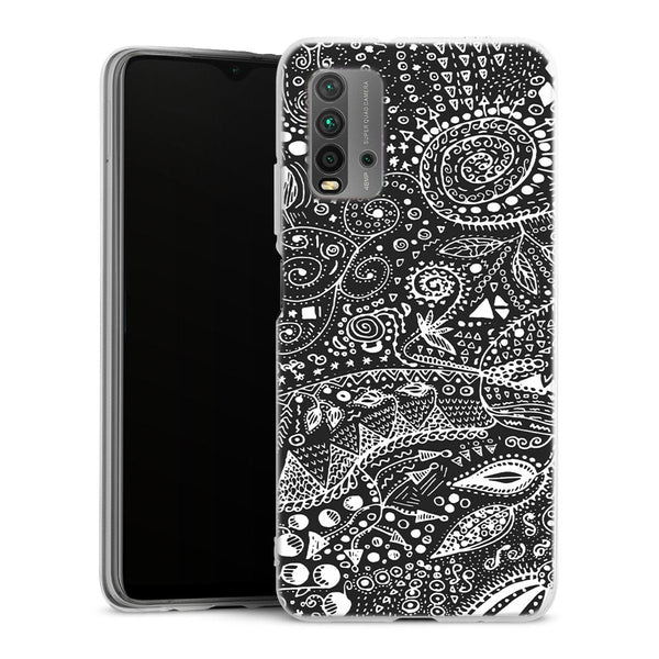Coque pour Xiaomi Redmi 9T Aztec bw handmade
