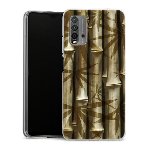 Coque Xiaomi Redmi 9T Bamboo Art | Housse silicone, antichocs, protection optimale - Motif floral Bois