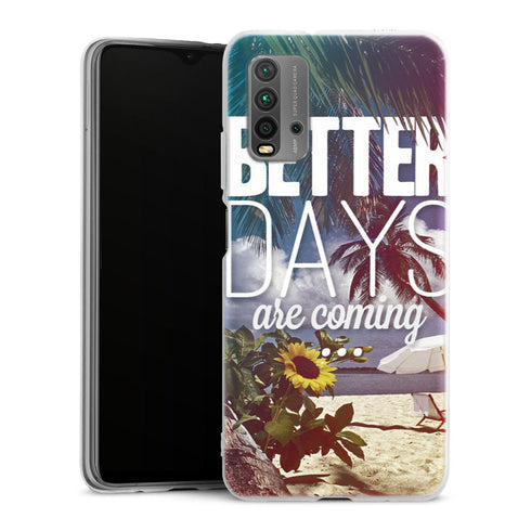 Coque Xiaomi Redmi 9T Better Days | Housse silicone, antichocs, protection optimale - Motif floral
