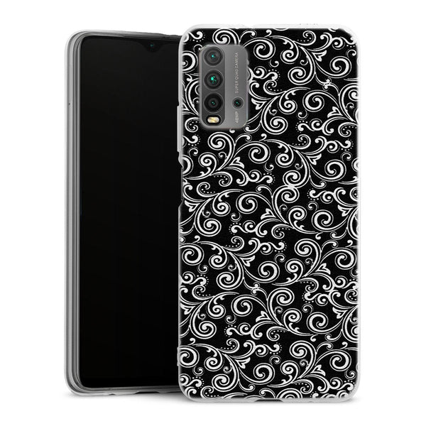 Coque Xiaomi Redmi 9T Black and white swirls