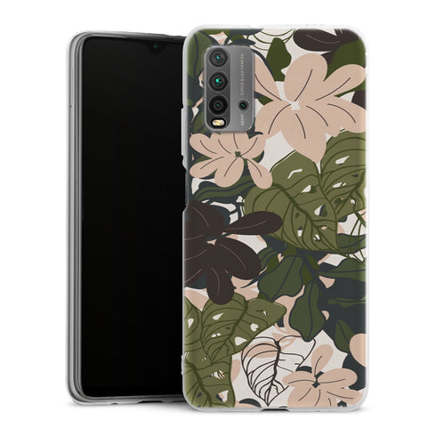 Coque Xiaomi Redmi 9T Bohemian Tropical Foliage | Housse silicone, antichocs, protection optimale - Motif floral