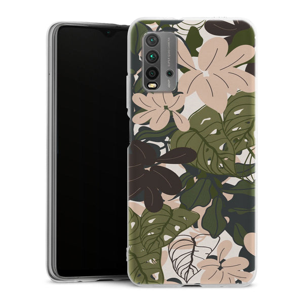 Coque Xiaomi Redmi 9T Bohemian Tropical Foliage | Housse silicone, antichocs, protection optimale - Motif floral