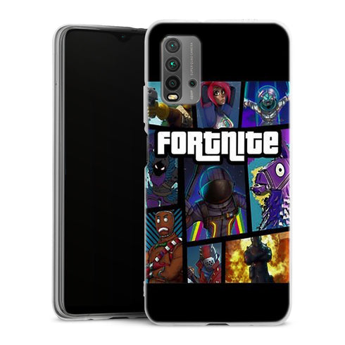 Coque Xiaomi Redmi 9T Fortnite Battle Royale | Housse silicone, Protection optimale - Motif Jeux video Gaming