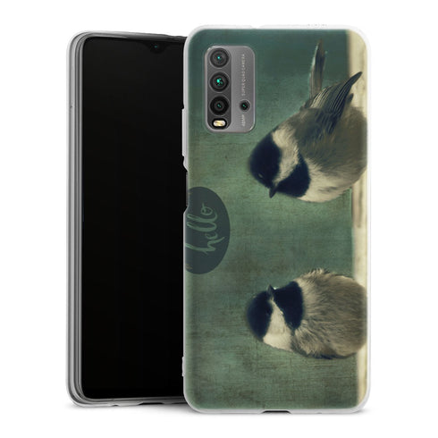Coque Xiaomi Redmi 9T Hello Birds | Housse silicone, antichocs, protection optimale - Motif floral Oiseaux