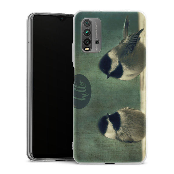 Coque Xiaomi Redmi 9T Hello Birds | Housse silicone, antichocs, protection optimale - Motif floral Oiseaux