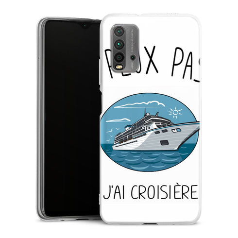 Coque Xiaomi Redmi 9T Je Peux pas J'ai Croisiere Bateau | Housse silicone, antichocs, protection optimale - Motif floral