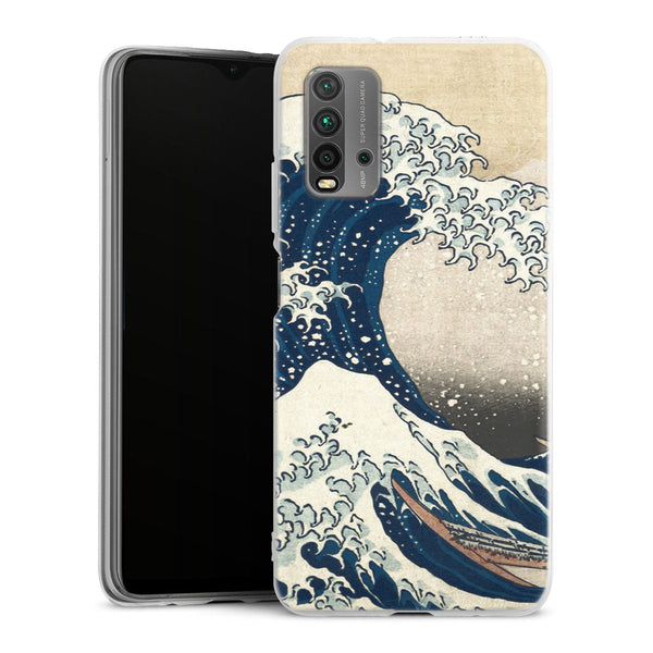 Coque Xiaomi Redmi 9T Kanagawa Wave | Housse silicone, antichocs, protection optimale - Motif floral