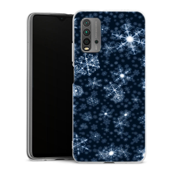 Coque Xiaomi Redmi 9T Let it Snow | Housse silicone, antichocs, protection optimale - Motif floral Neige
