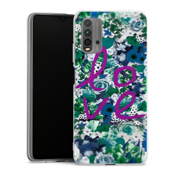 Coque Xiaomi Redmi 9T Love Floral | Housse silicone, antichocs, protection optimale - Motif floral