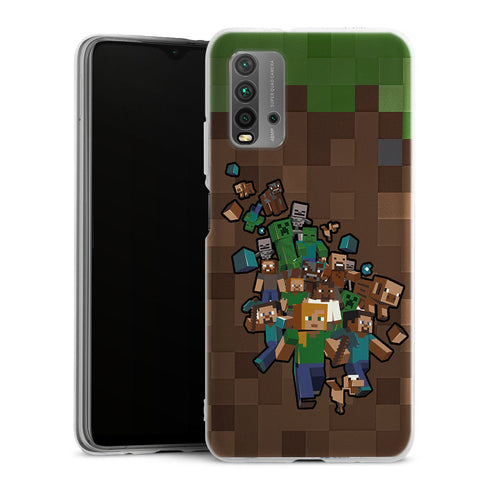 Coque Xiaomi Redmi 9T Minecraft creeper forest | Housse silicone, Protection optimale - Motif Jeux video Gaming