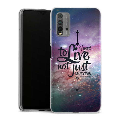 Coque Xiaomi Redmi 9T Not Just Survive | Housse silicone, antichocs, protection optimale - Motif floral