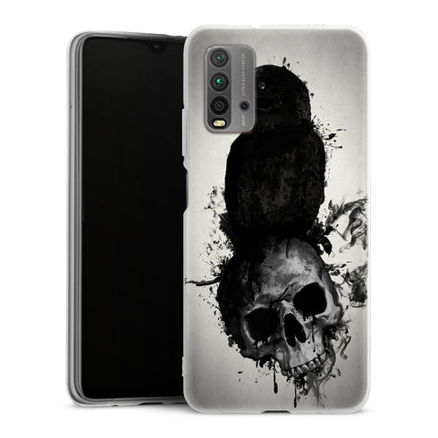 Coque Xiaomi Redmi 9T Raven and Skull