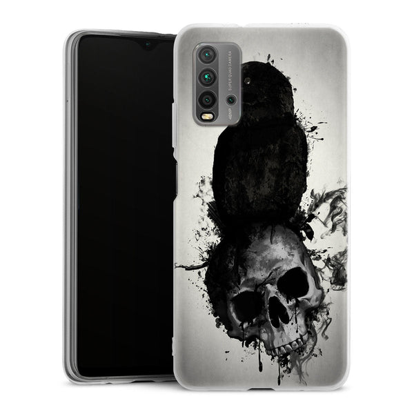 Coque Xiaomi Redmi 9T Raven and Skull