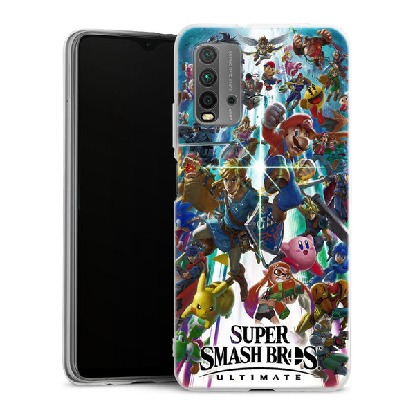Coque Xiaomi Redmi 9T Super smash bros ultimate | Housse silicone, Protection optimale - Motif Jeux video Gaming
