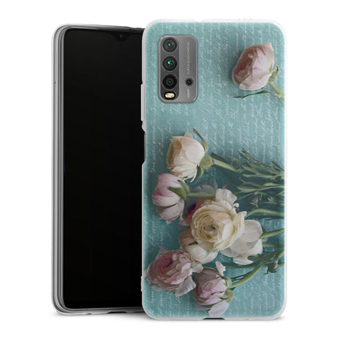 Coque Xiaomi Redmi 9T XOXO | Housse Antichoc Silicone Souple, Ultra Fine, Protection intégrale, Motif Floral