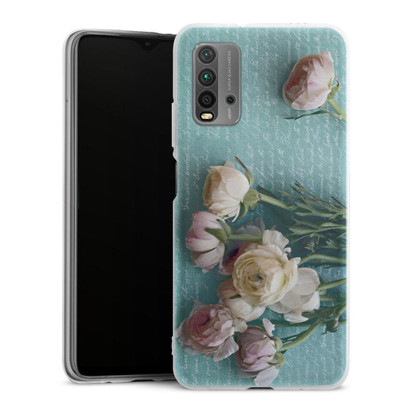 Coque Xiaomi Redmi 9T XOXO | Housse Antichoc Silicone Souple, Ultra Fine, Protection intégrale, Motif Floral