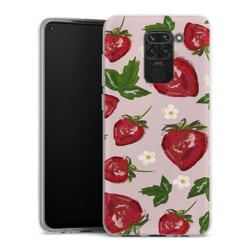 Coque Xiaomi Redmi Note 9 Botanique aux fraises | Housse silicone, antichocs, protection optimale - Motif floral Potager