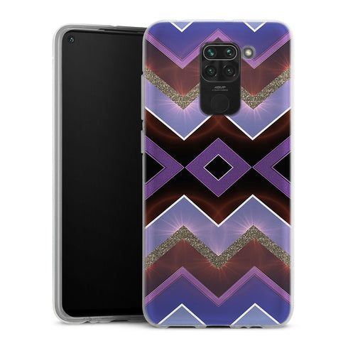 Coque pour Xiaomi Redmi Note 9 Chevrons Azteque Violet