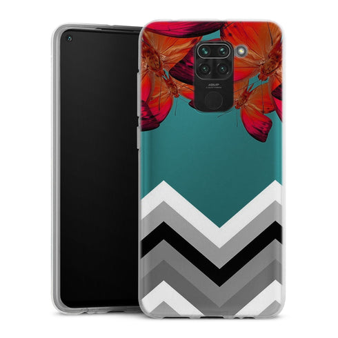 Coque pour Xiaomi Redmi Note 9 Papillon Aurore et Chevrons