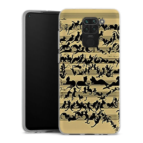 Coque Xiaomi Redmi Note 9 Clef musicale pour chat